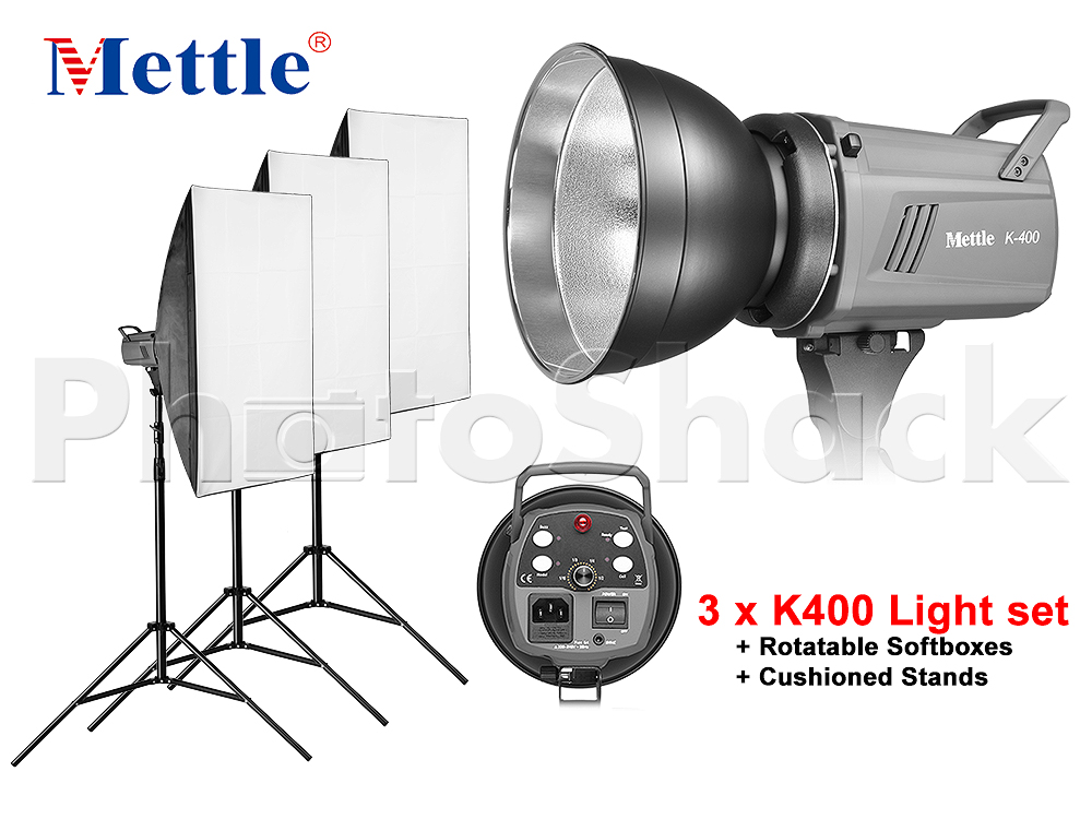 Studio Light Set 1200W (3xK400) K400wSetx3 Photoshack New Zealand