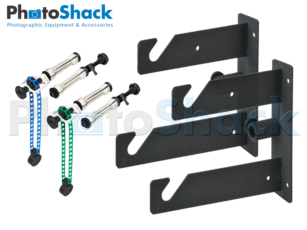 Background Roll Bracket - Double Hook Set with Roller Chains