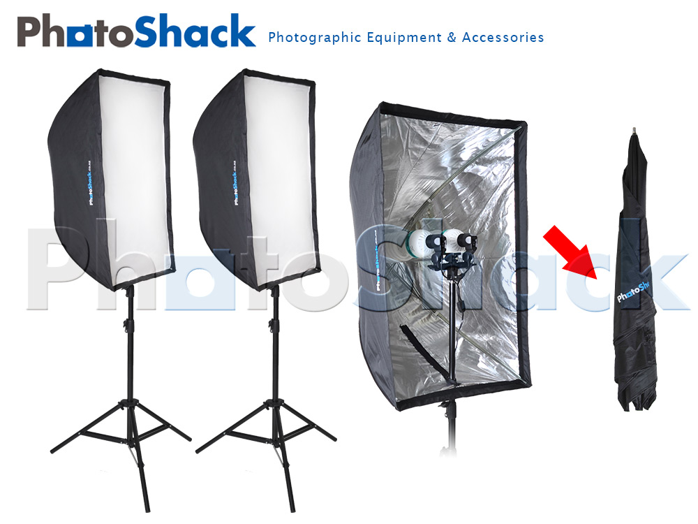 Continuous Cool Light Set (Equiv 1700W) with Collapsible Softboxes