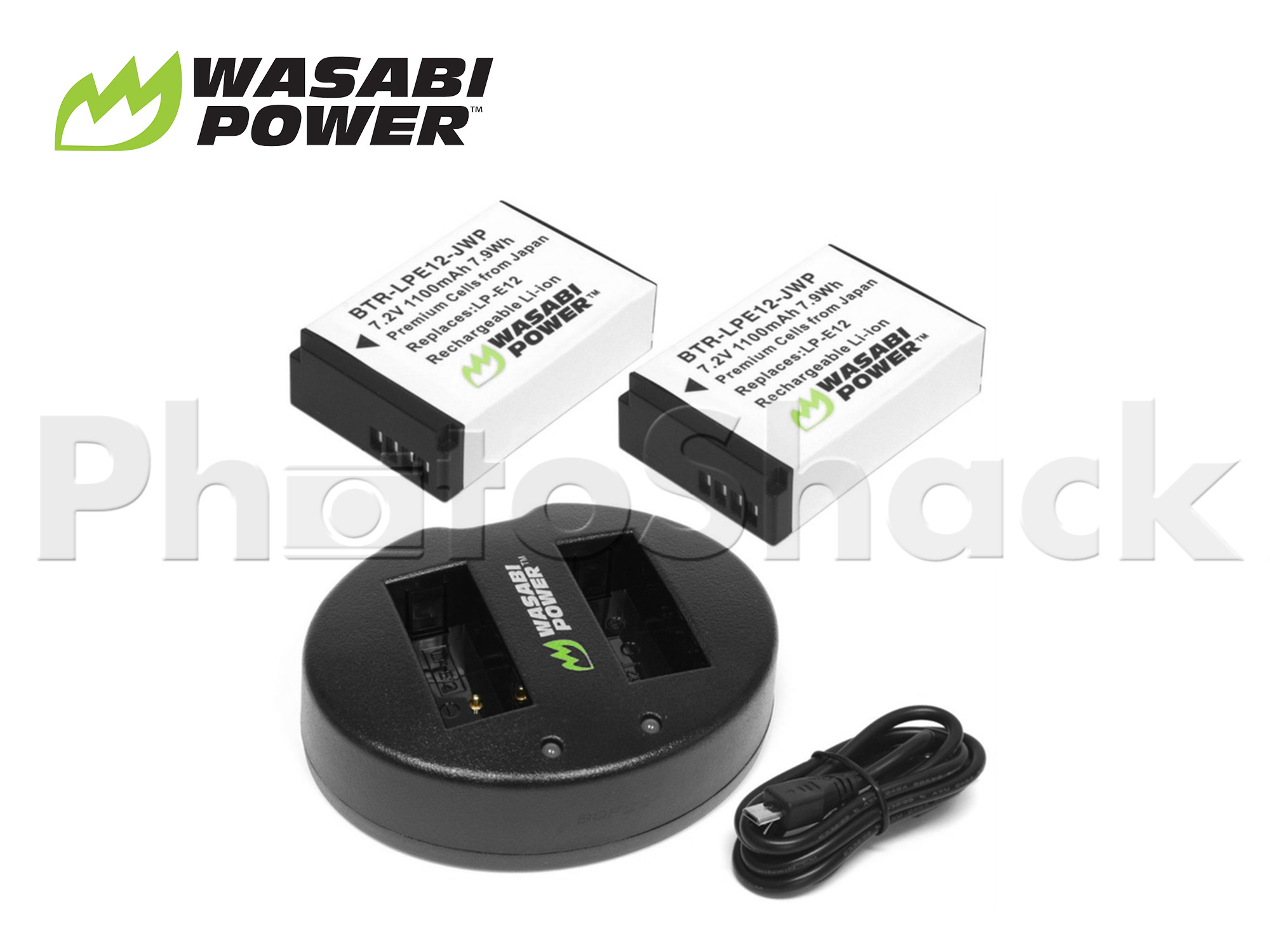 LPE12 Battery for Canon (2 Pack + Dual Charger) - Wasabi Power  