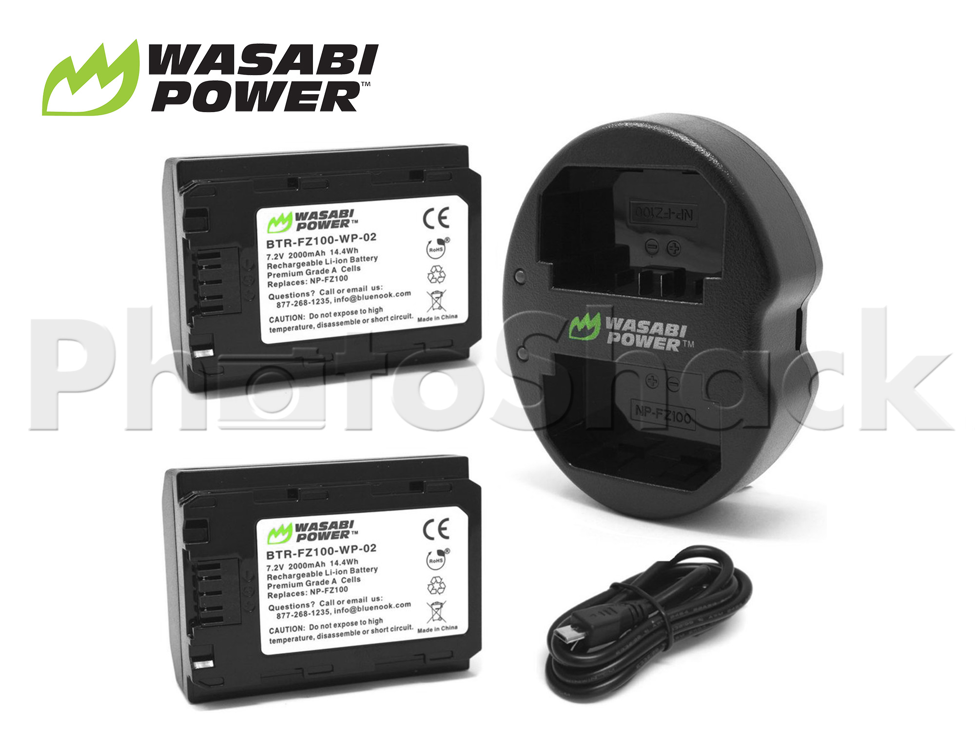 NP-FZ100 Battery for Sony (2 Pack + Dual Charger) - Wasabi Power