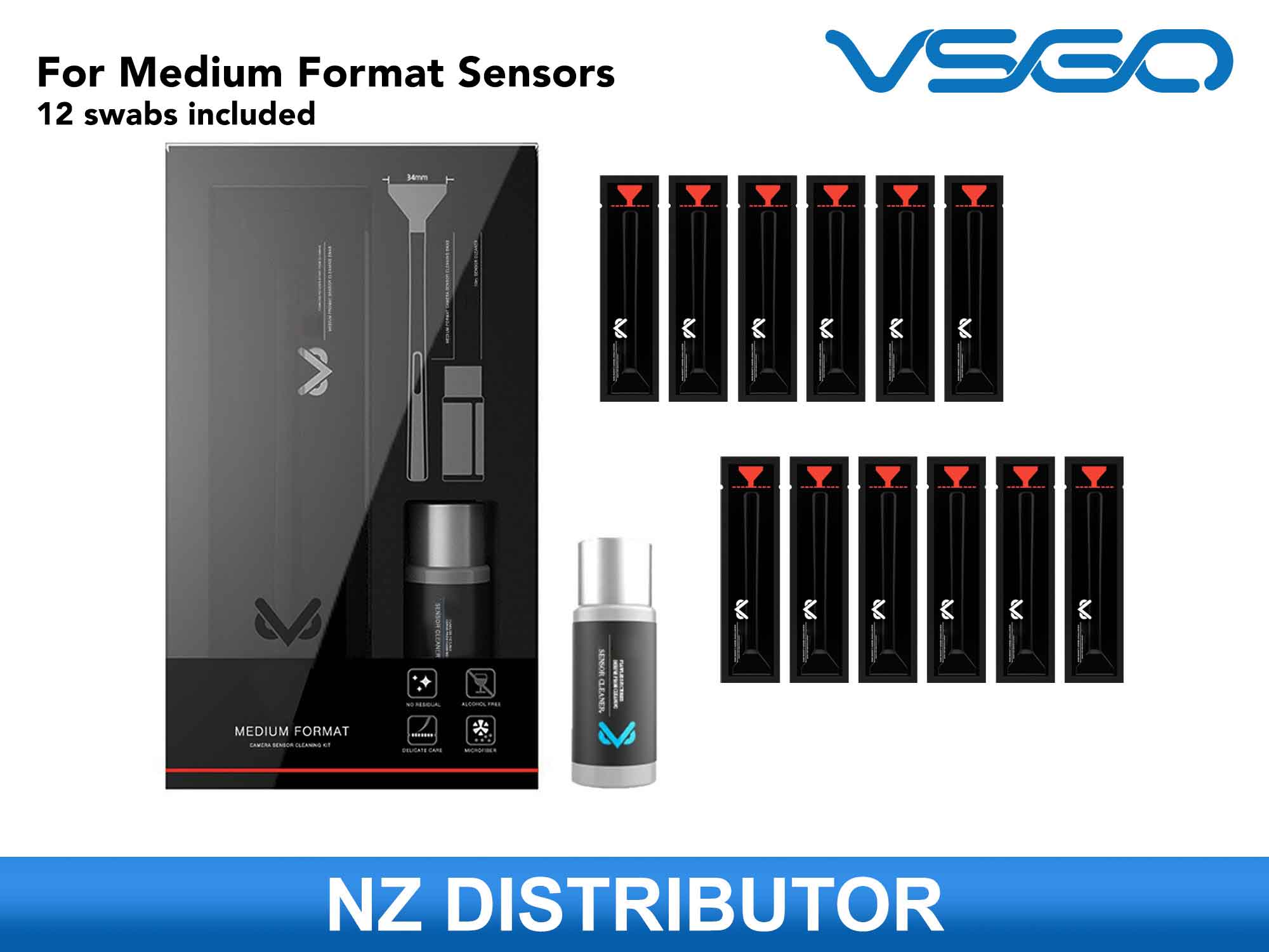 VSGO Medium Format sensor cleaning kit.  Swabs + Solution
