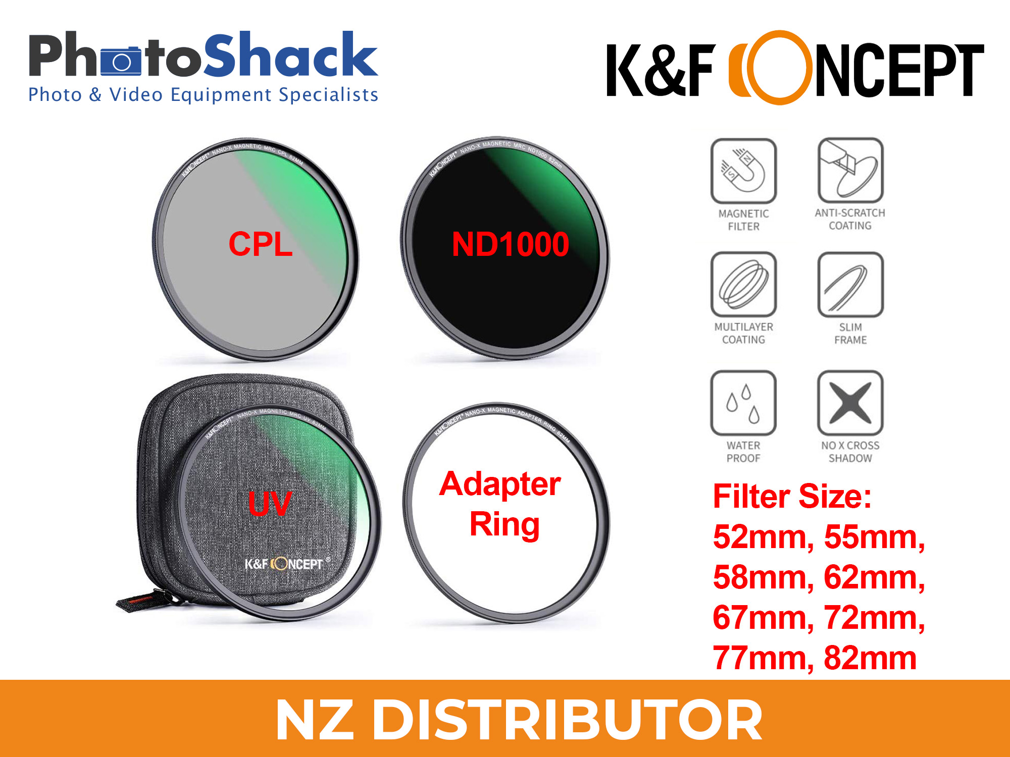 4 in 1 Magnetic Lens Filter Kit UV+CPL+ND1000