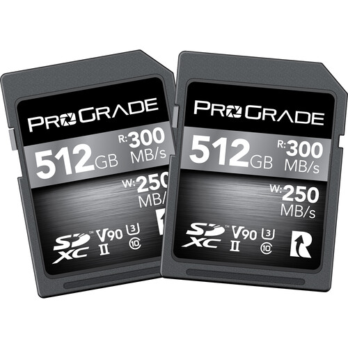 ProGrade Digital 512GB UHS-II SDXC Memory Card - 2 PACK