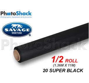 SAVAGE Paper Backdrop Half Roll - 20 Super Black