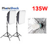 Continuous Lighting Set with 2 135W Lights + Softboxes + 2m light stands 