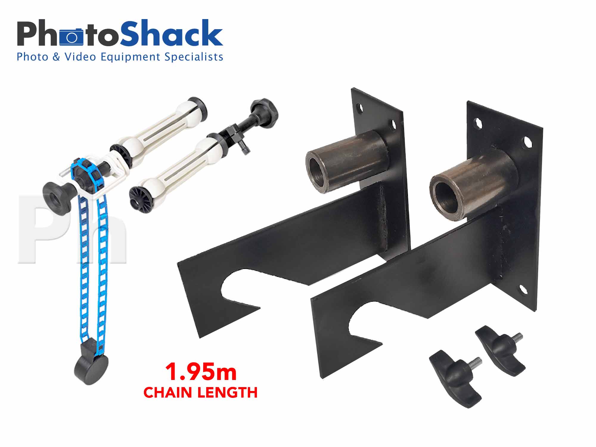 Background Roll Bracket - Single Hook Set with Roller Chains