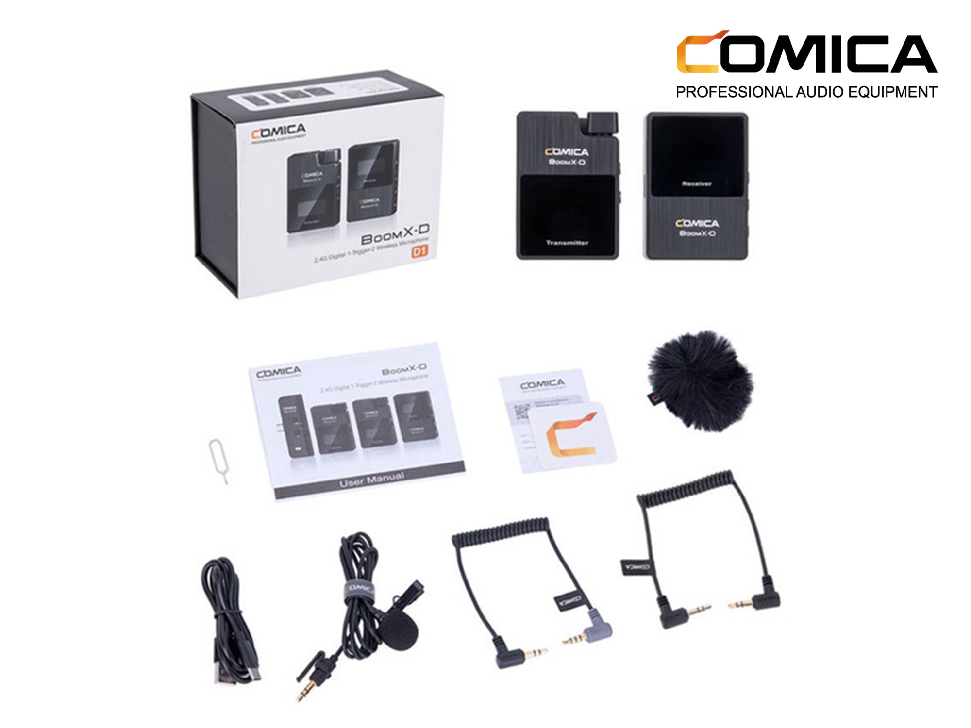 Comica BoomX-D D1 Ultracompact Digital Wireless Microphone System for Mirrorless/DSLR Cameras (2.4 GHz)