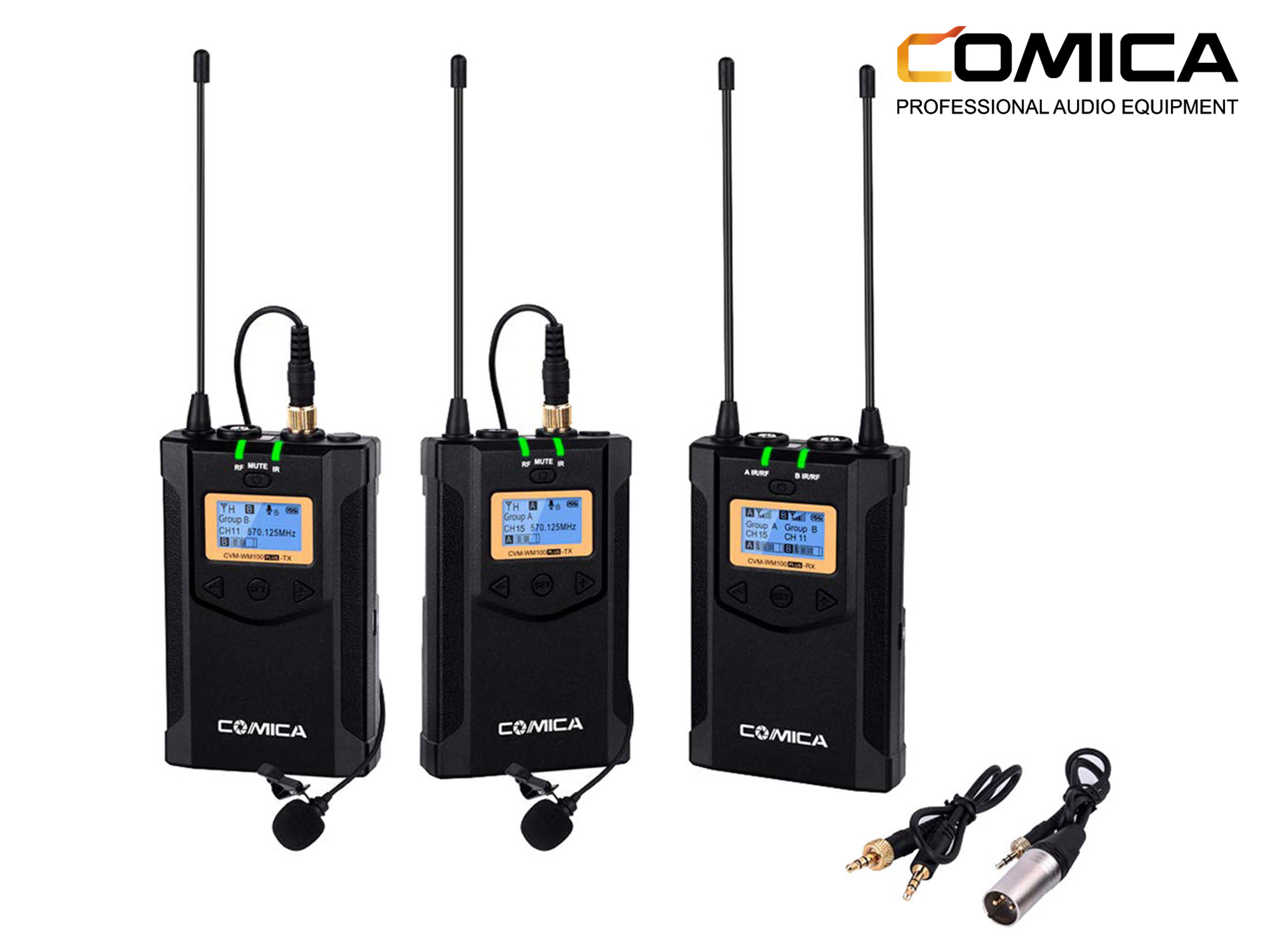 Comica Audio CVM-WM100 PLUS 2-Person Camera-Mount Wireless Omni Lavalier Microphone System