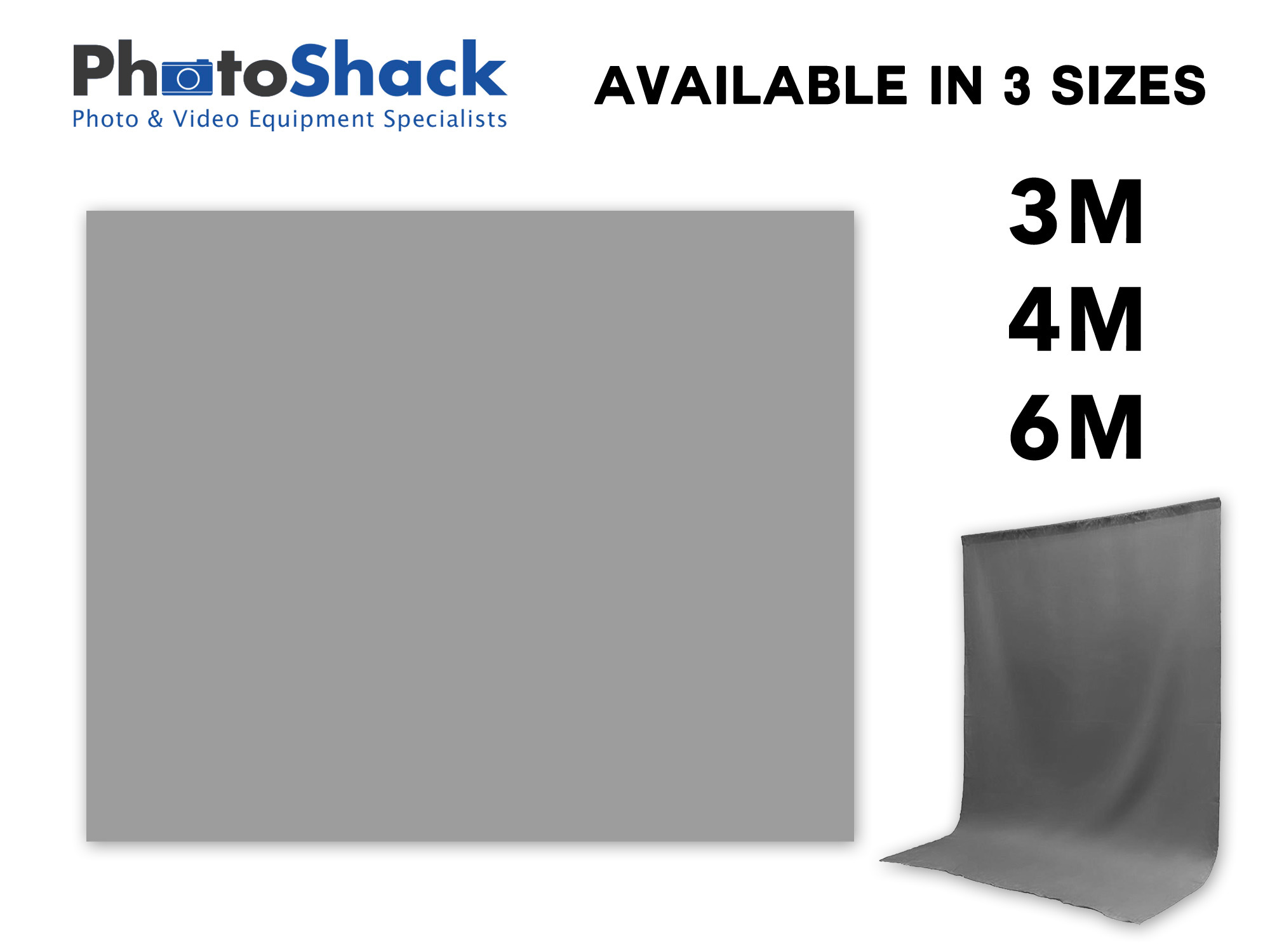Gray Fabric Backdrop - 3 Available Sizes