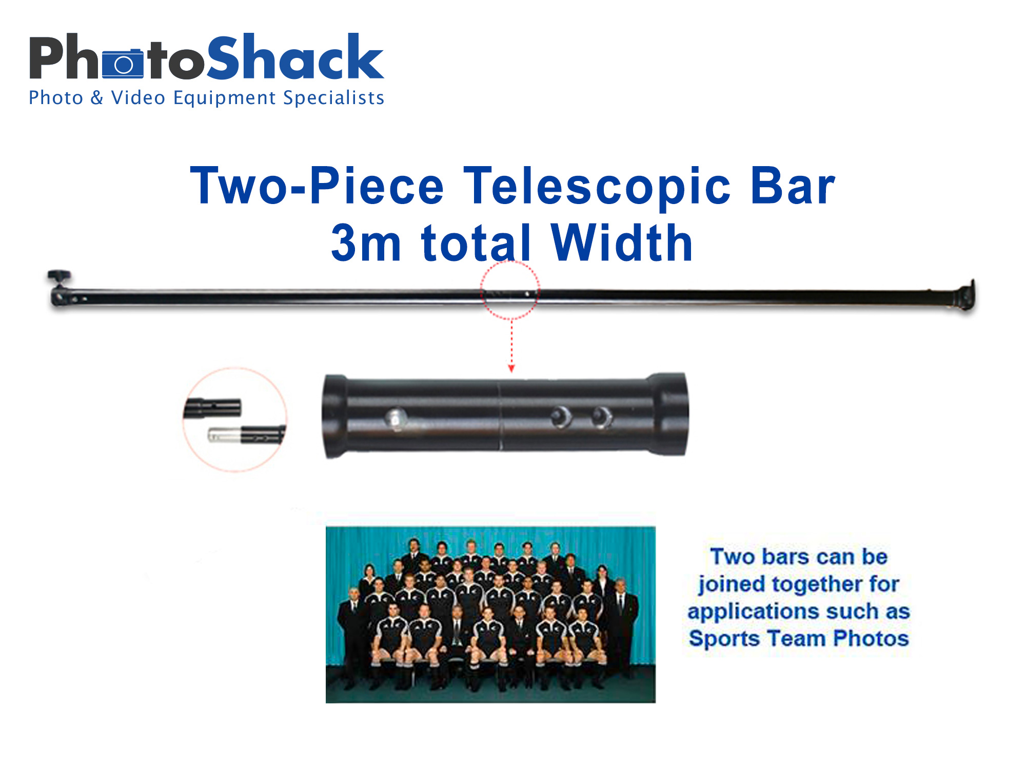 3m Telescopic Bar Aluminum Crossbar (2 poles)