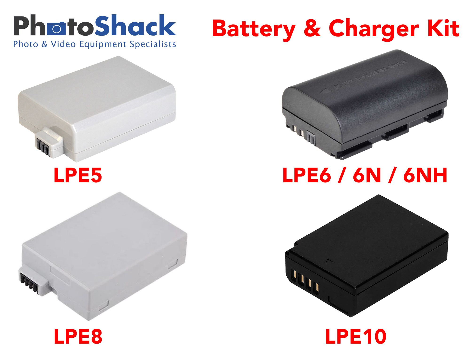Charger & Battery Kit for Canon Cameras