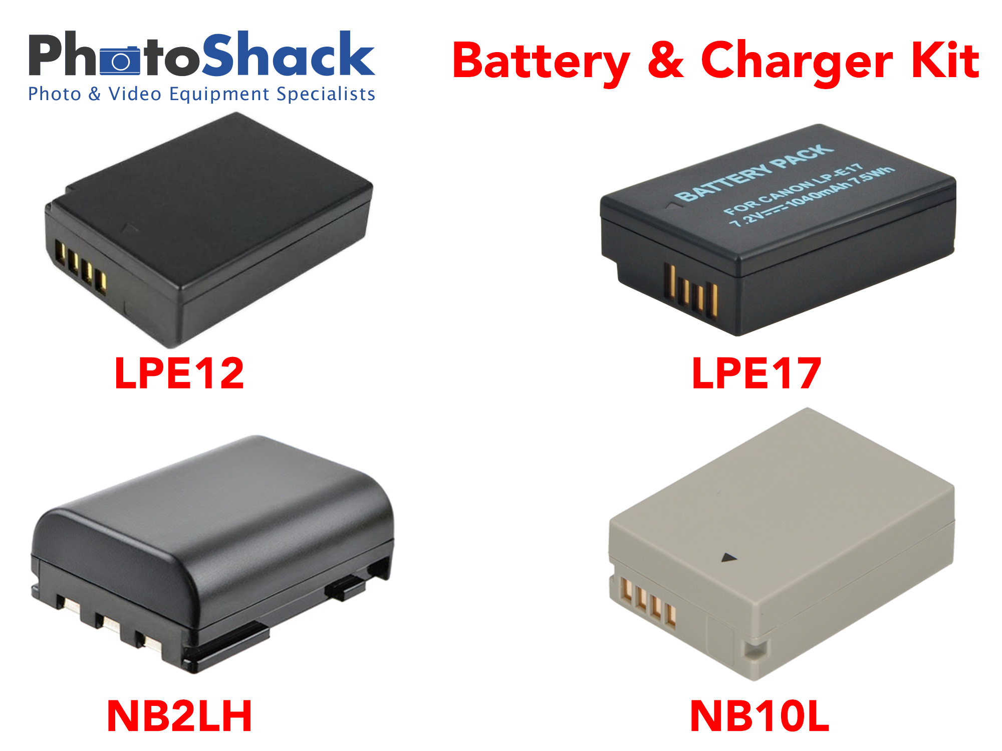 Charger & Battery Kit for Canon Cameras
