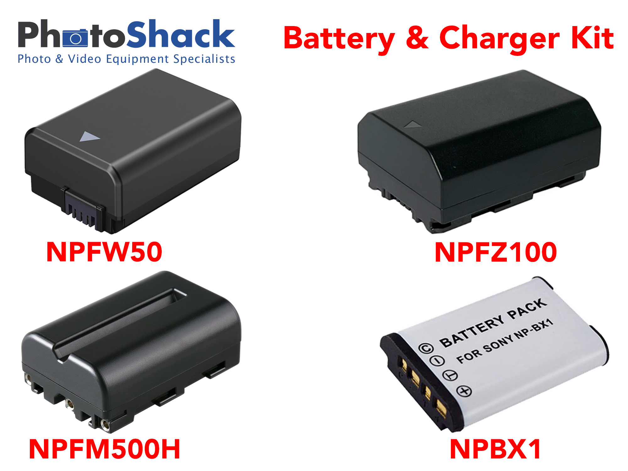 Charger & Battery Kit for Sony Cameras