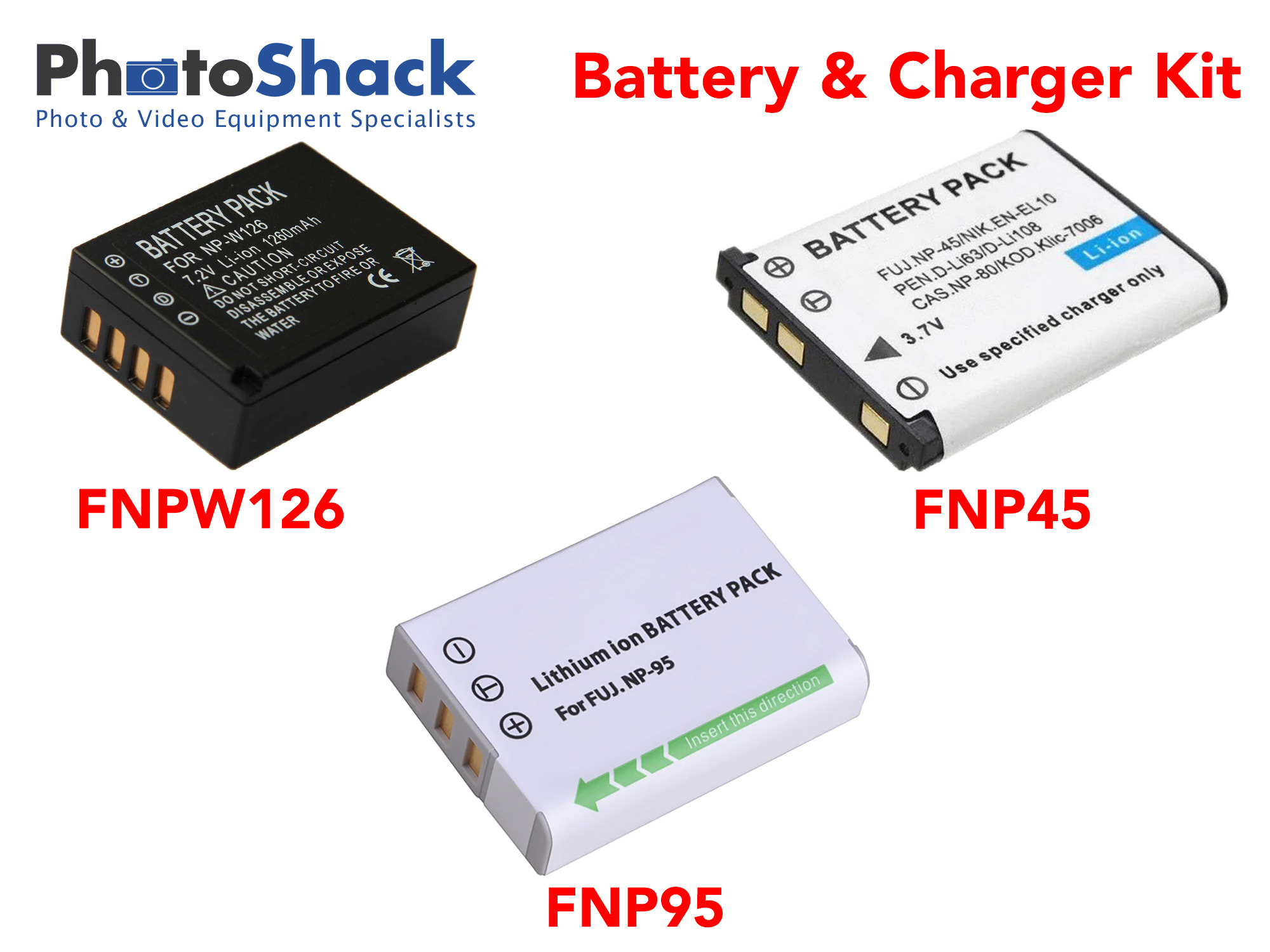Charger & Battery Kit for Fujifilm Cameras