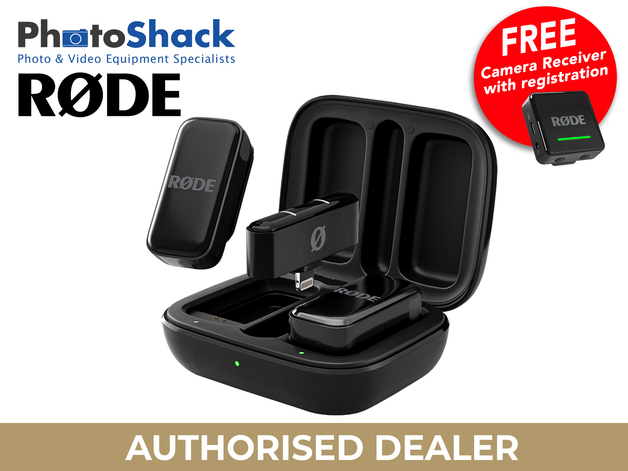 RODE WIME Micro Compact Wireless Microphone Audio System For Apple (Lightning) - Black