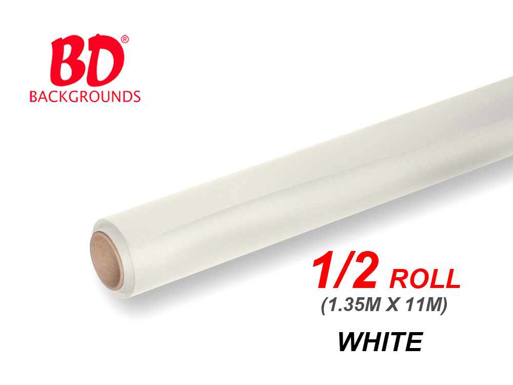 BD Paper Background Half Roll - 134 White