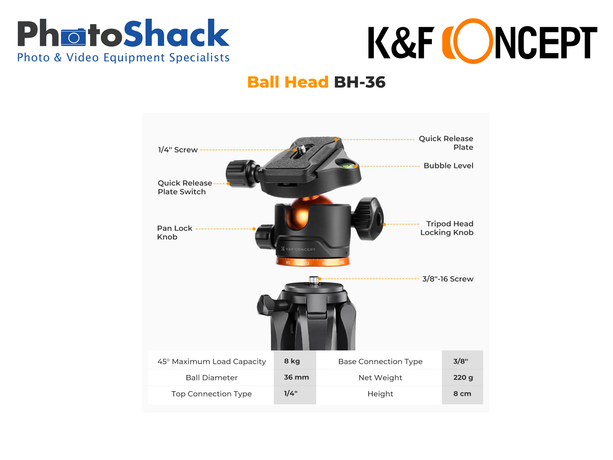 1.9m SmartPro Travel Tripod - K&F Concept KF09.127