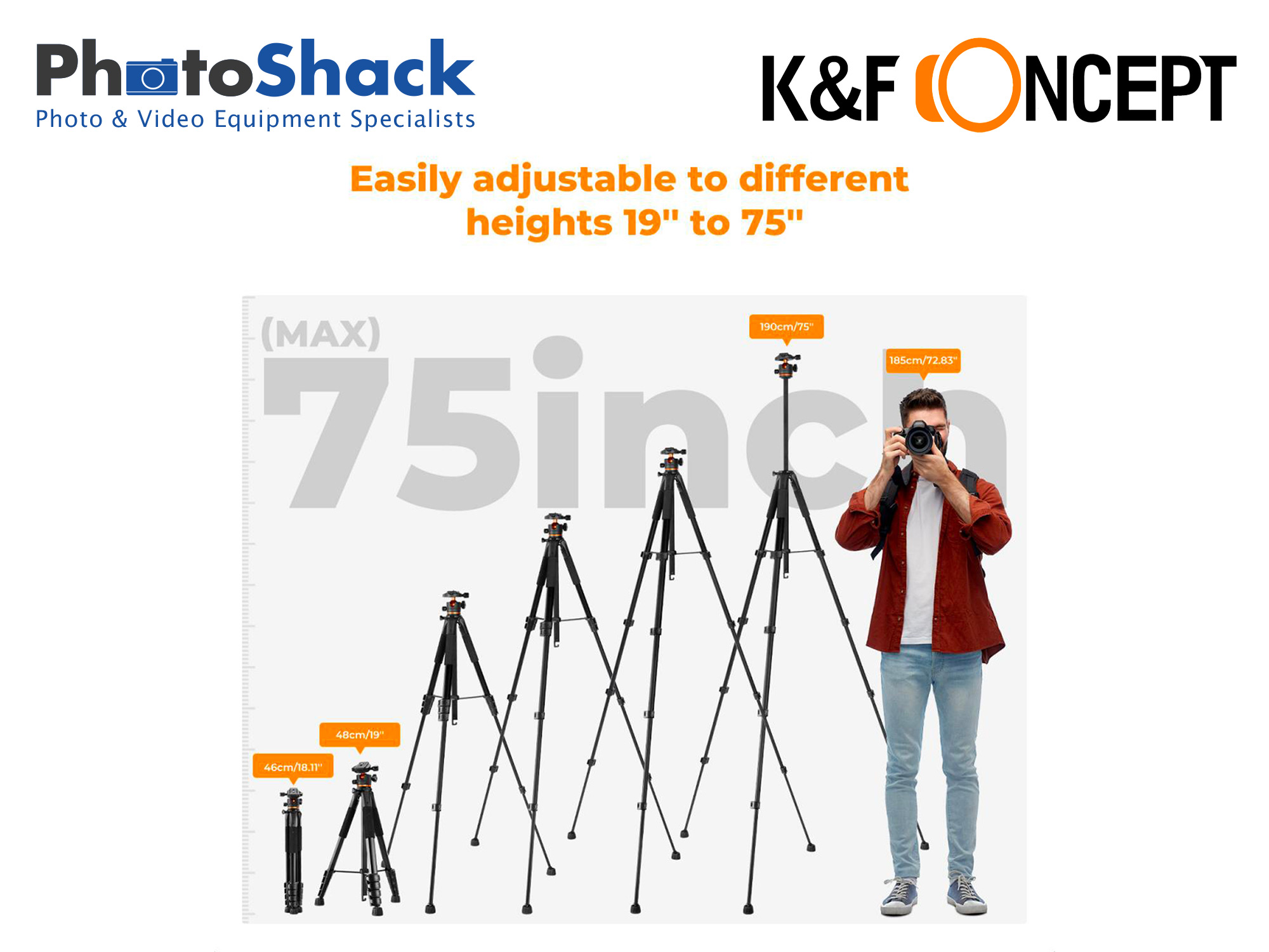 1.9m SmartPro Travel Tripod - K&F Concept KF09.127