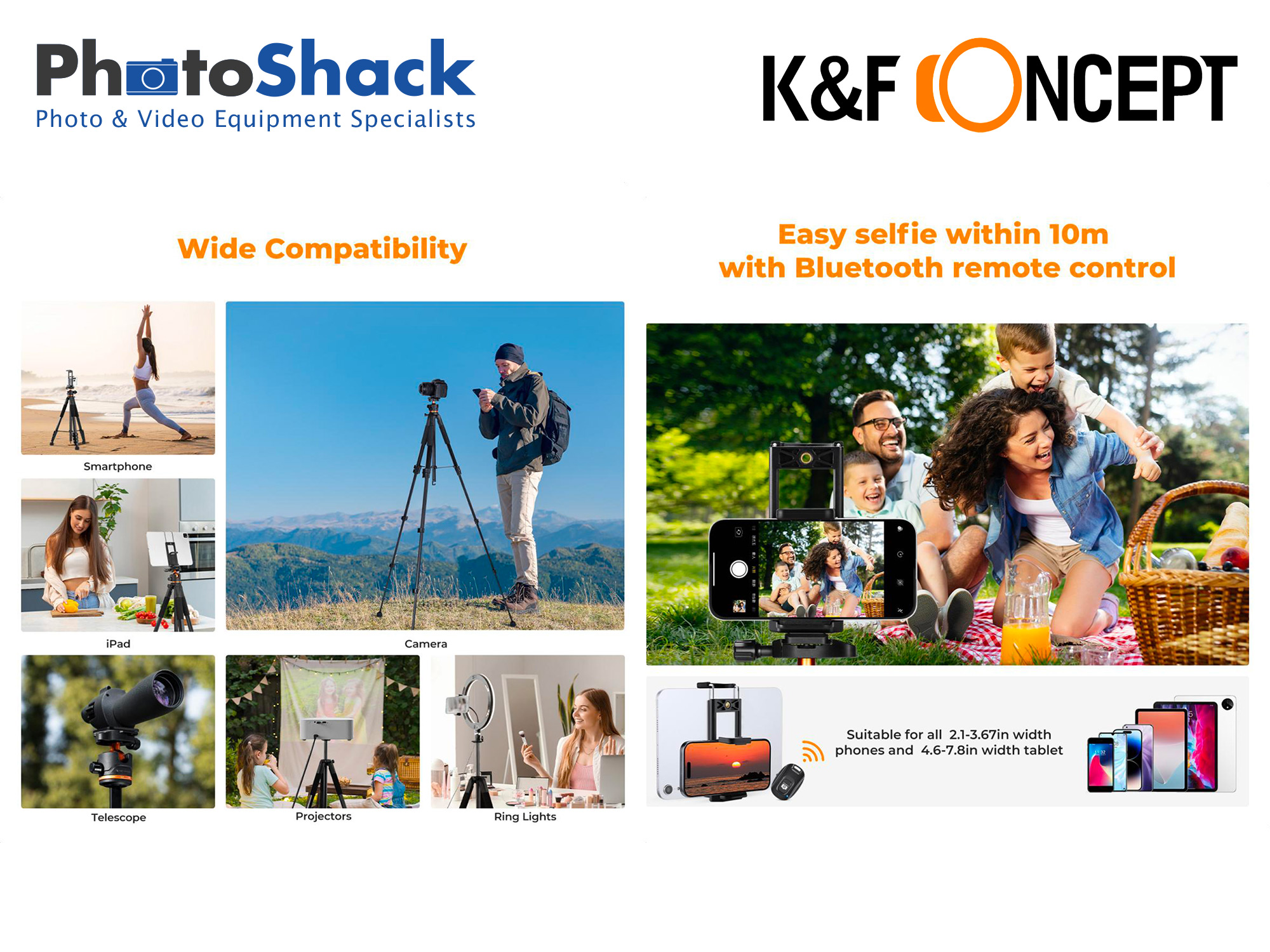 1.9m SmartPro Travel Tripod - K&F Concept KF09.127