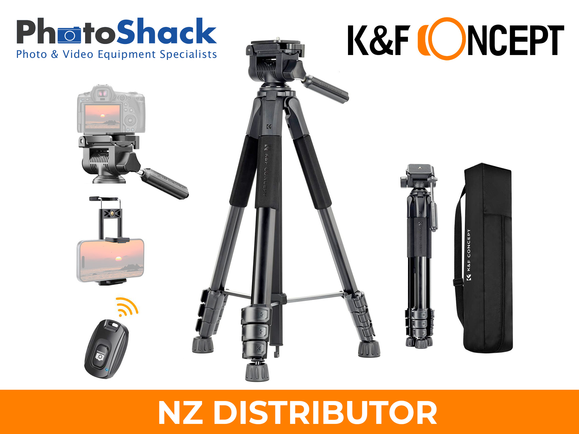 1.7m SmartPro Video Travel Tripod - K&F  Concept KF09.124