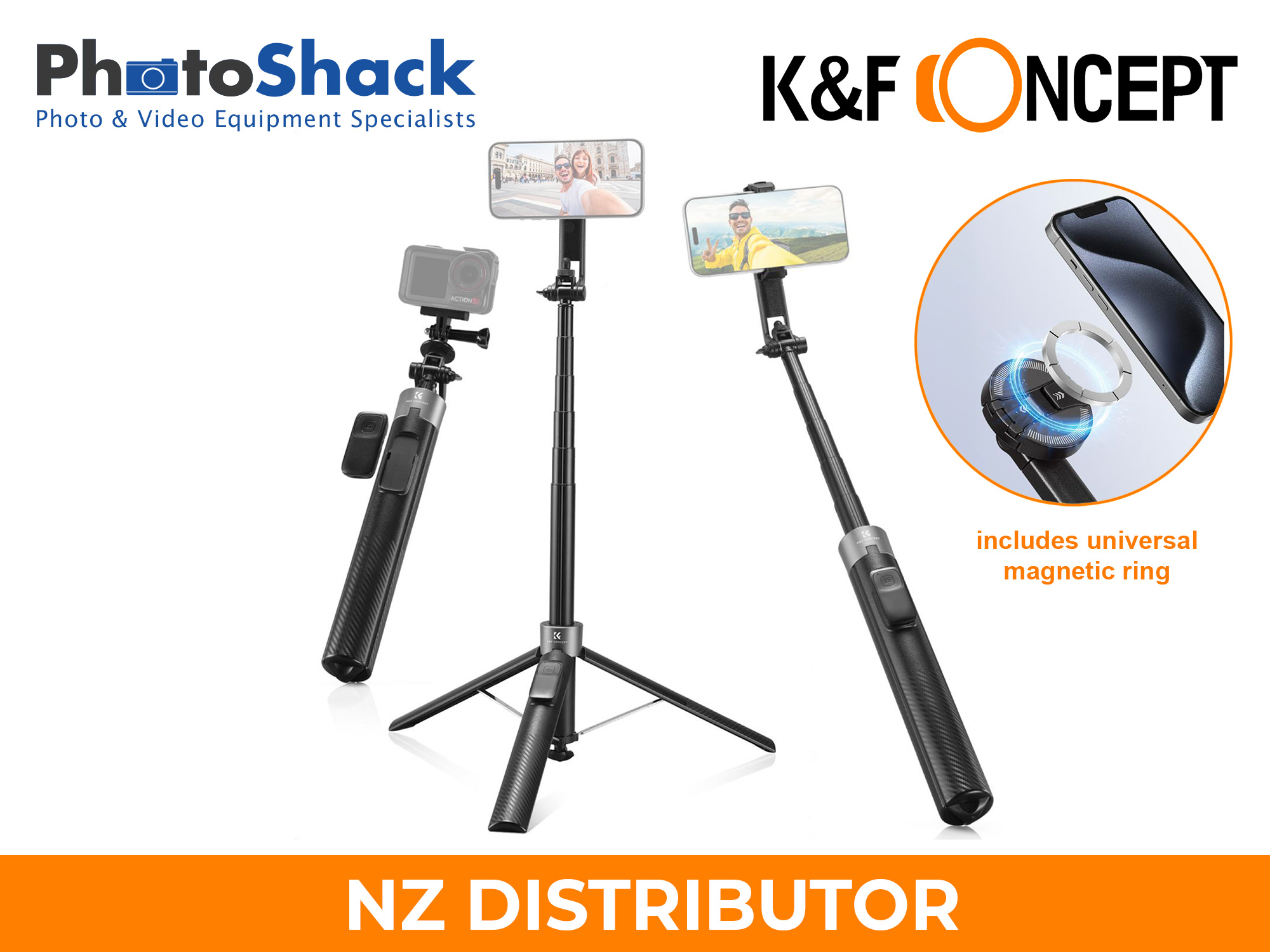 K&F Concept 1.8m Magnetic Smartphone Tripod