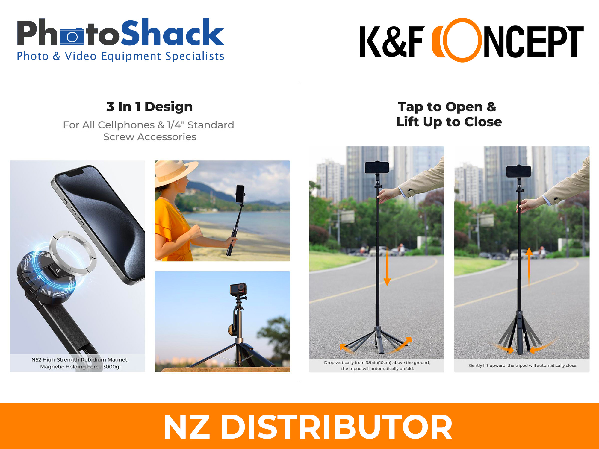 K&F Concept 1.8m Magnetic Smartphone Tripod