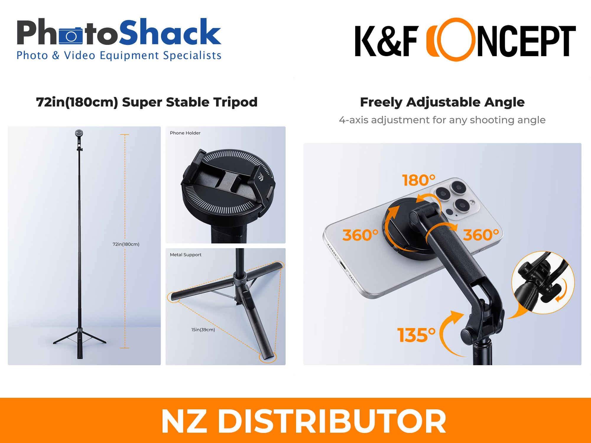 K&F Concept 1.8m Magnetic Smartphone Tripod