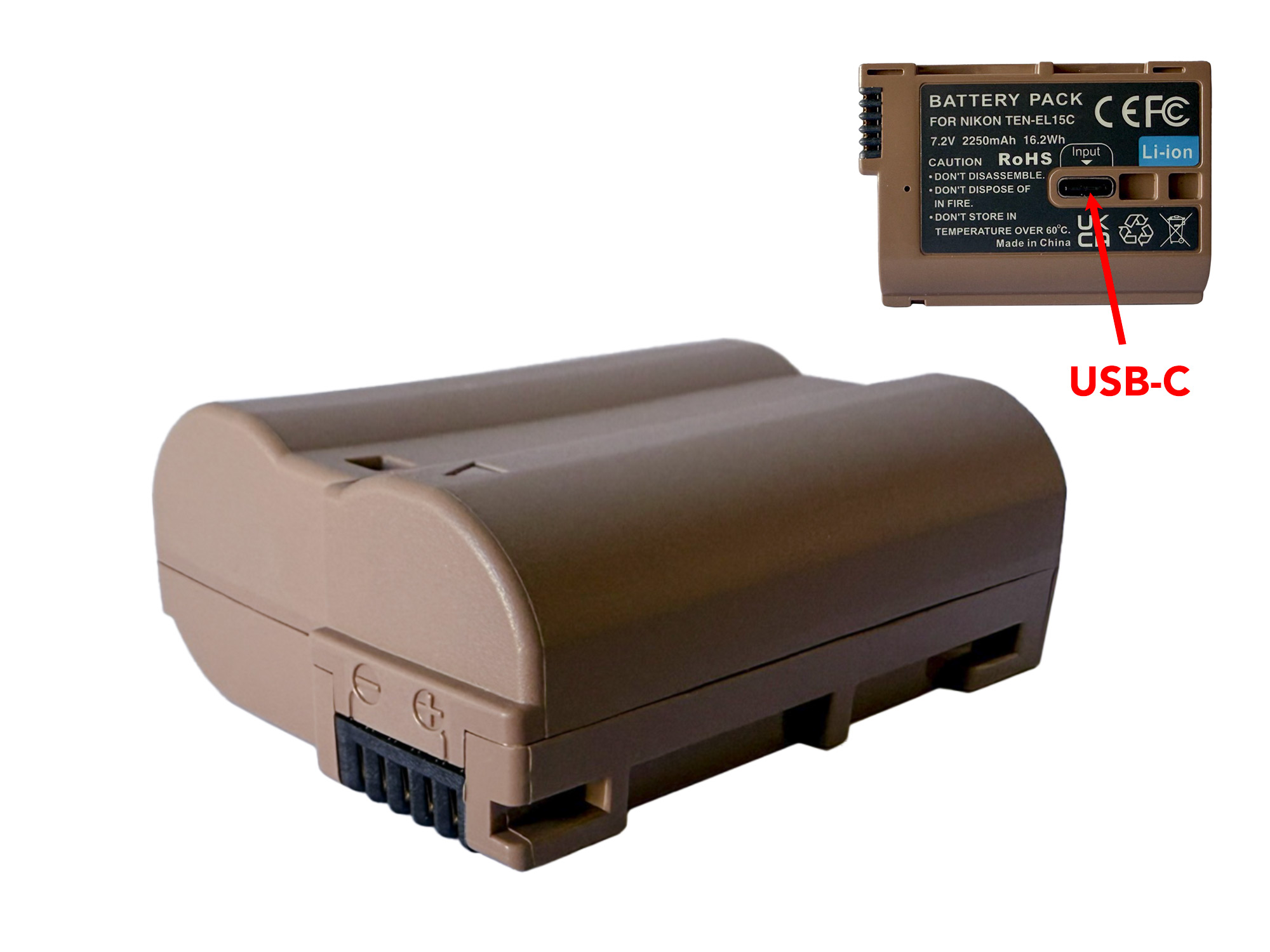 Nikon EN-EL15 Replacement Battery - Built-in USB Charging