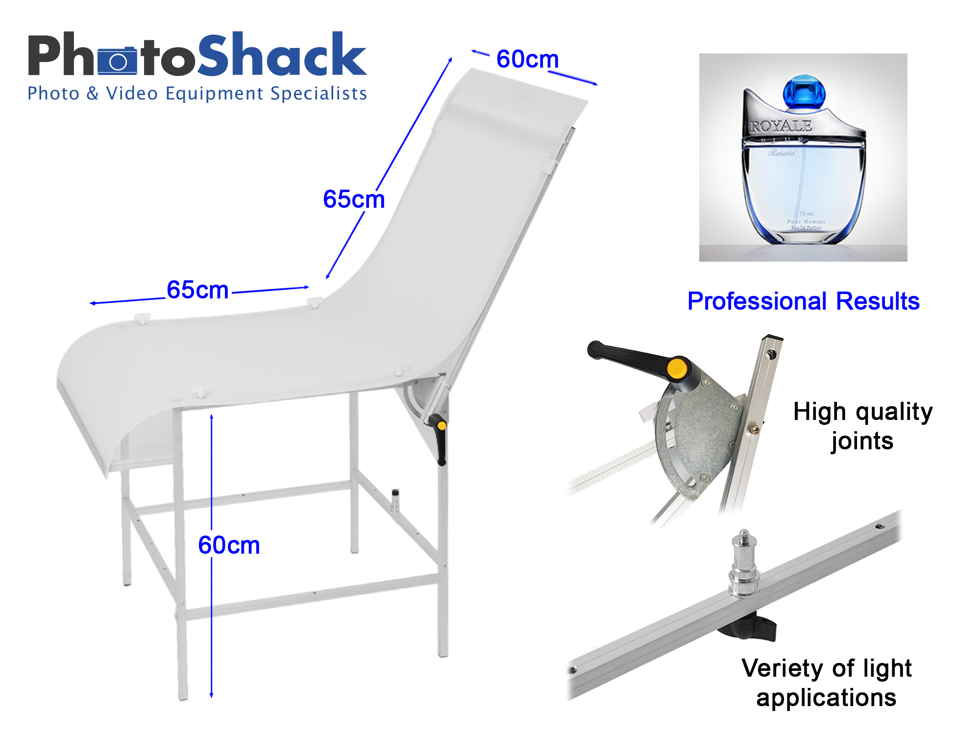 Pro Studio Shooting Table with Plexiglass 60*130cm