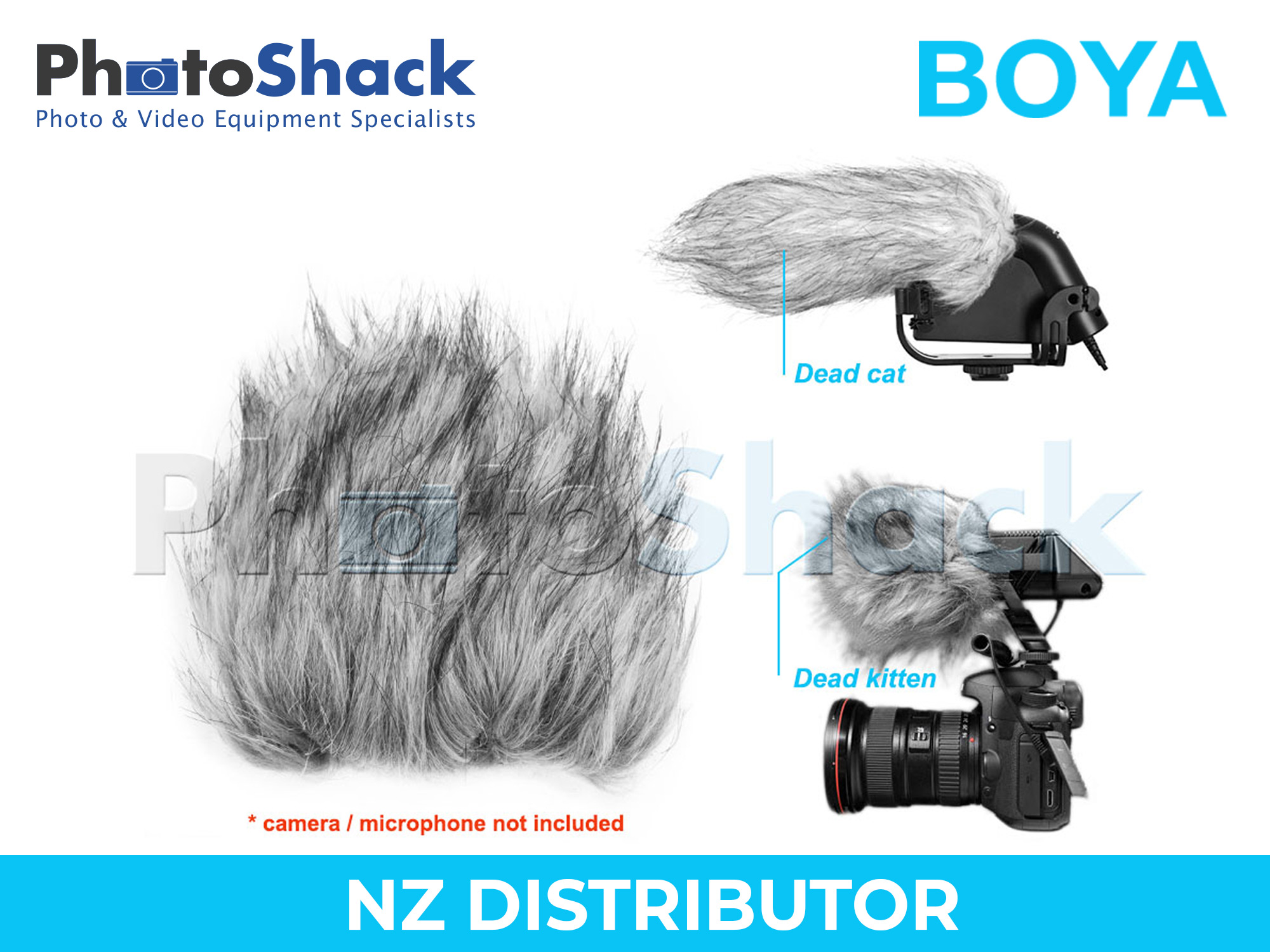 Boya Dead Cat / Kitten - Artificial Fur Wind Muffler for Mics