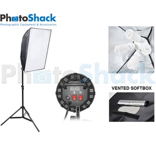 Continuous Lighting Set (3000W) with 1 Light + Vented Softbox