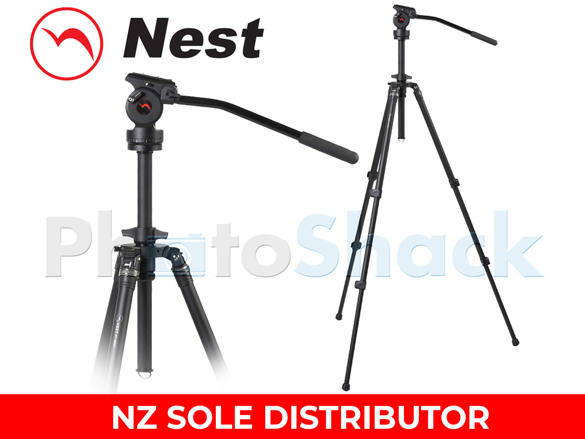 Nest Fluid Panning Head 28mm Tripod Kit with NT-720H head and Elevator Column