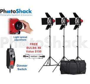 Redhead Continuous Light 800w 3 Light Set with carry bag
