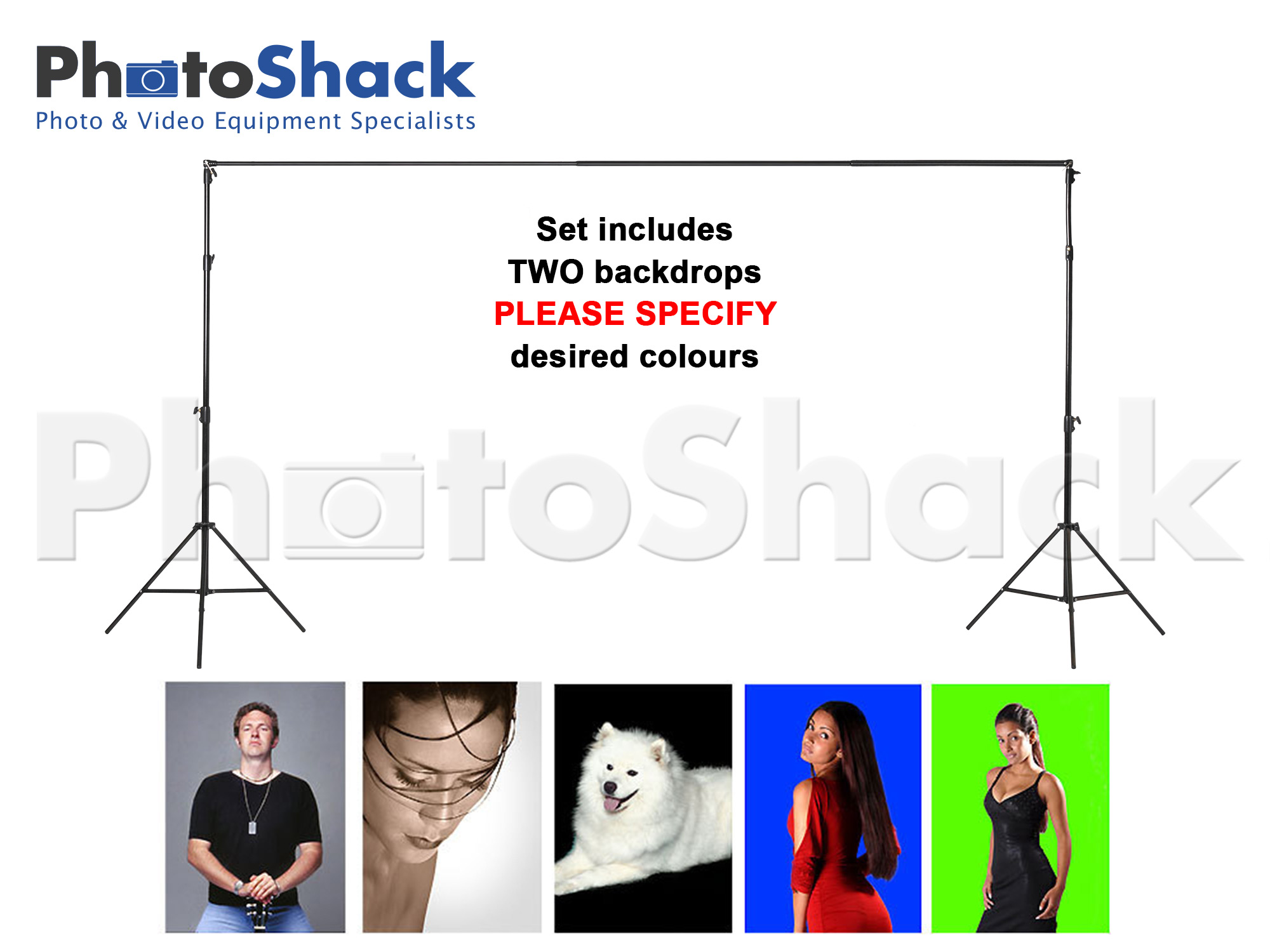 Photography Backdrop System + Two Backgrounds 3m