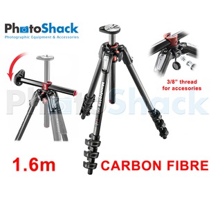 Manfrotto 1.6m 4 section Carbon Fibre Tripod Legs with 90° Rotatable Column