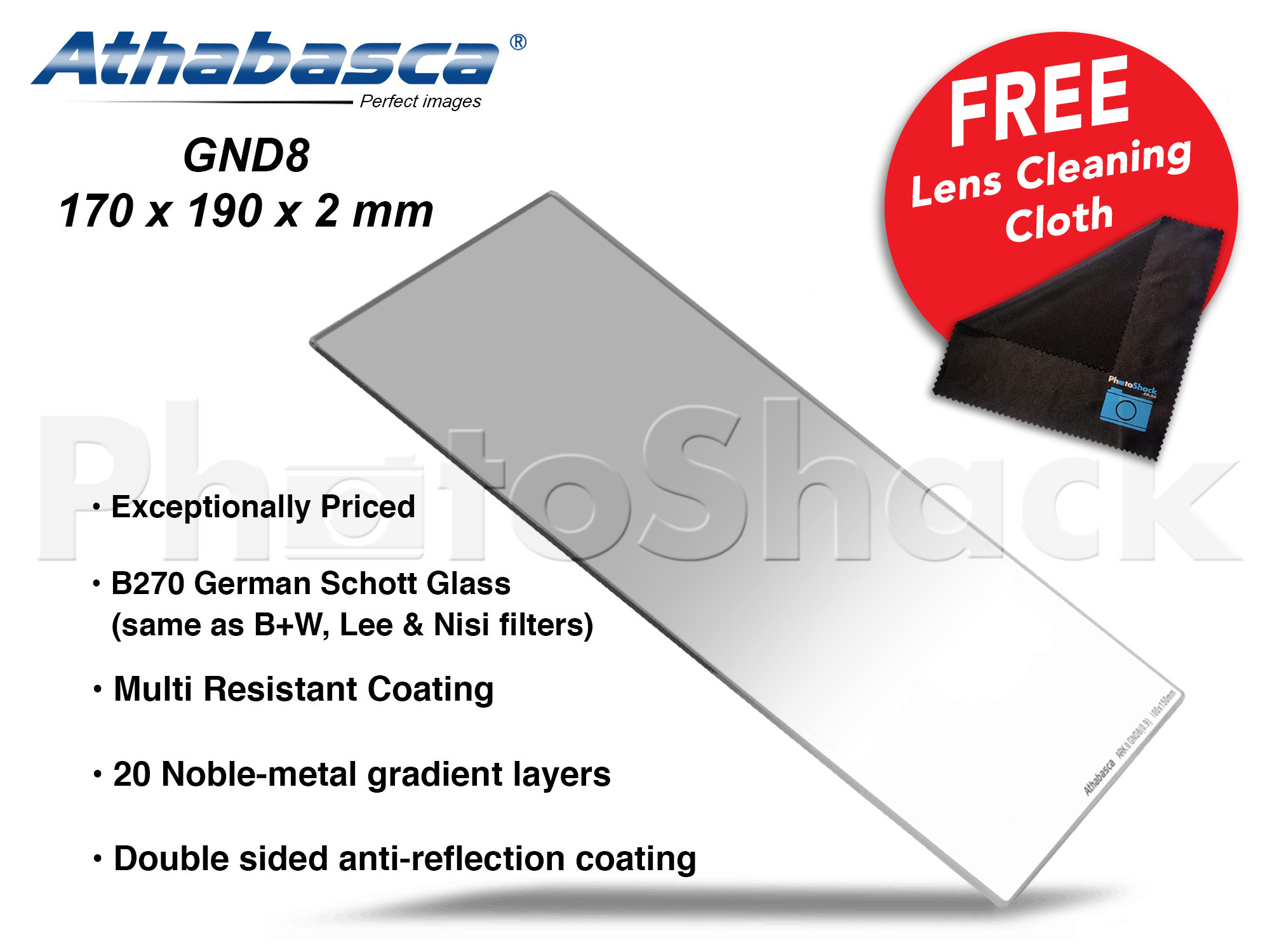 Athabasca Graduated GND 8 (0.9) 170mm x 190mm