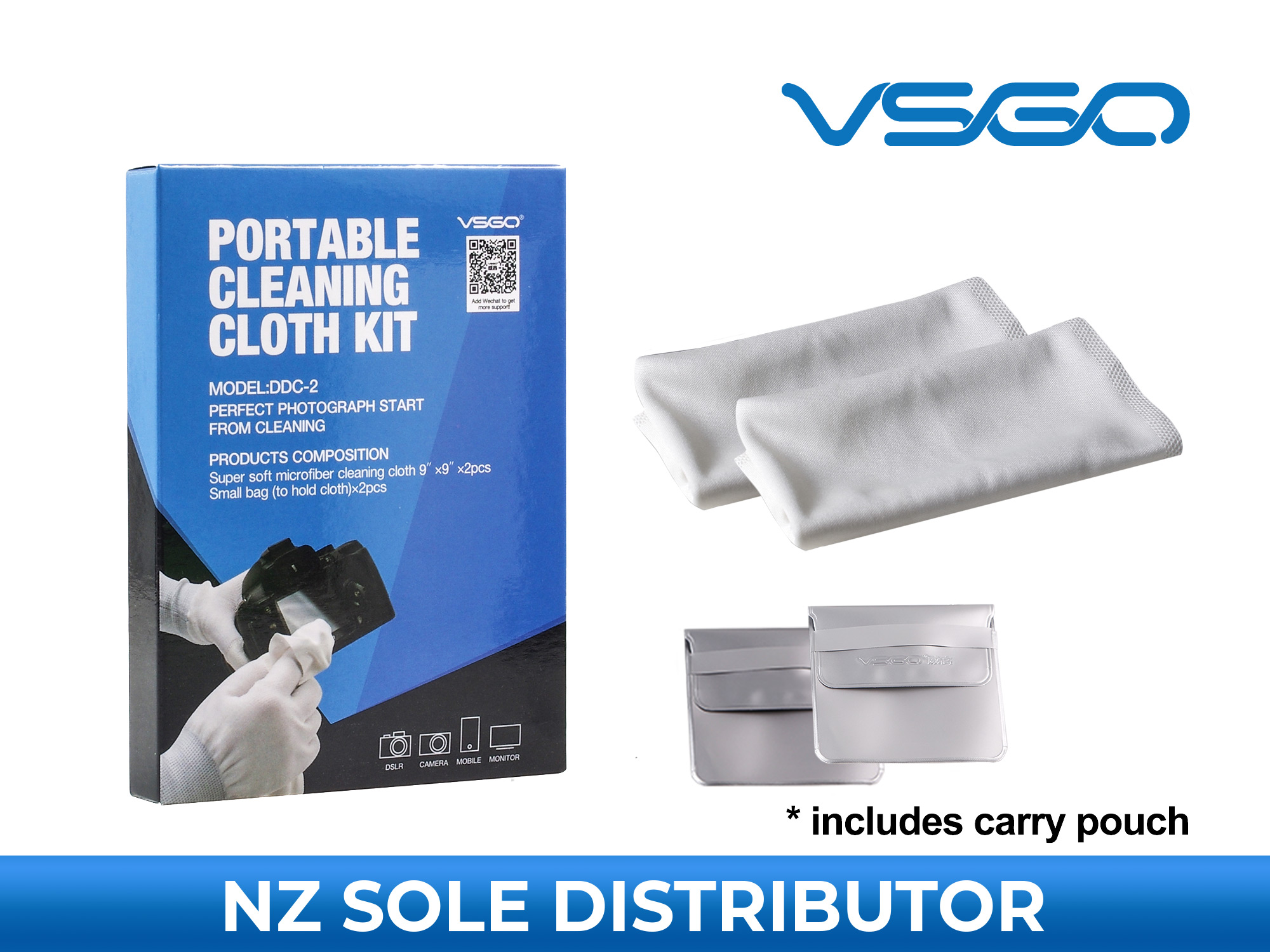 Camera Lens Cleaning Cloth - White - VSGO