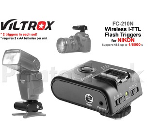 Wireless TTL Flash Triggers for NIKON - High Speed - Viltrox FC-210N