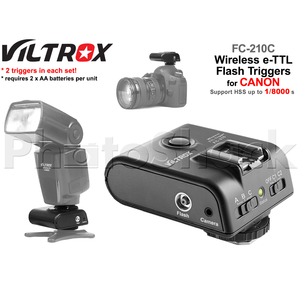 Wireless TTL Flash Triggers for CANON - High Speed - Viltrox FC-210C