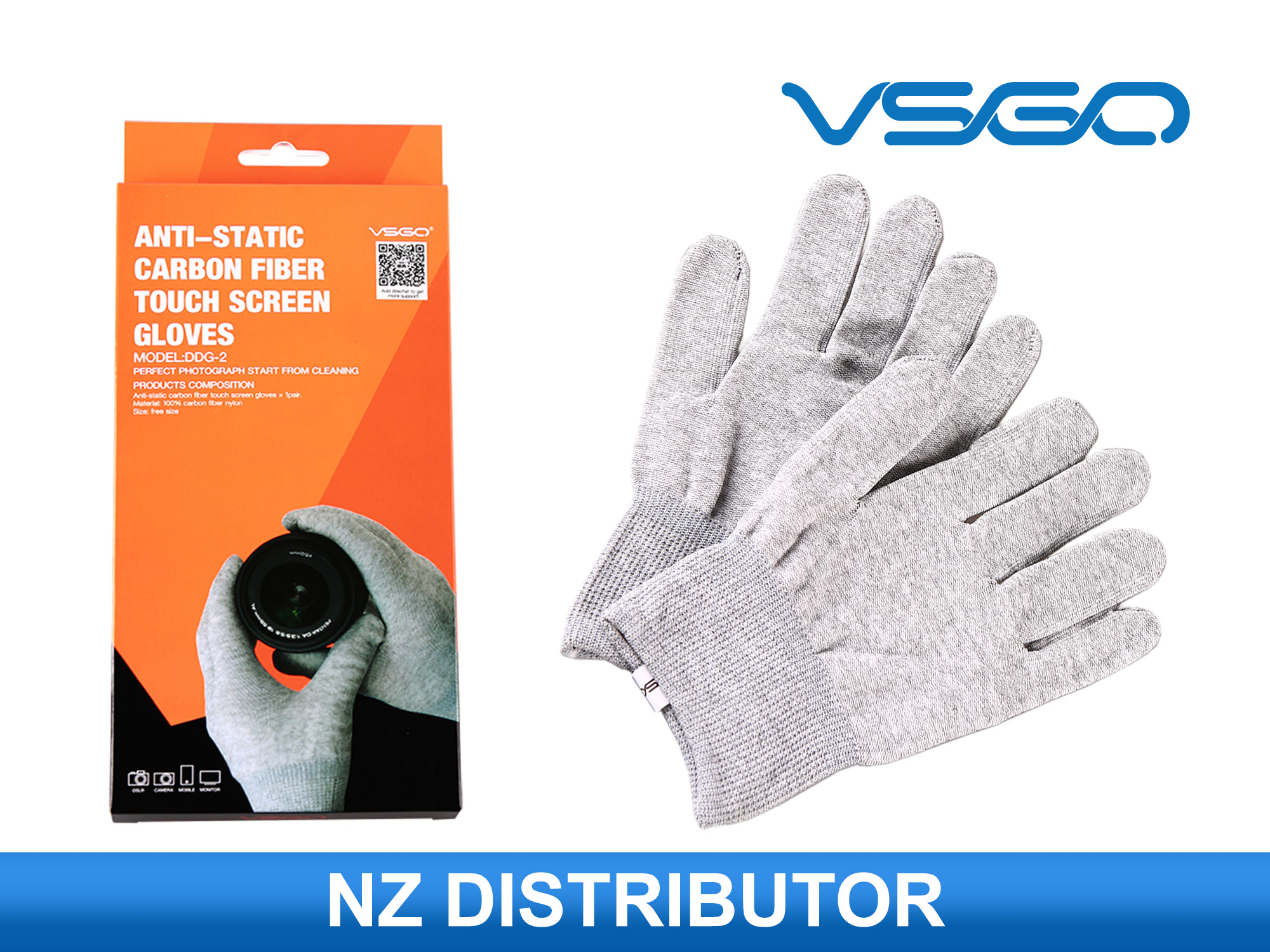 Anti-Static Cleaning Gloves - Carbon Fibre - grey - VSGO
