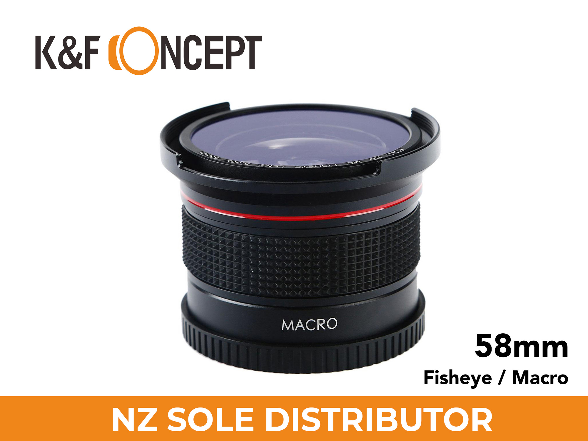 0.35X HD Fisheye Adapter Lens for 58mm Lenses - K&F Concept