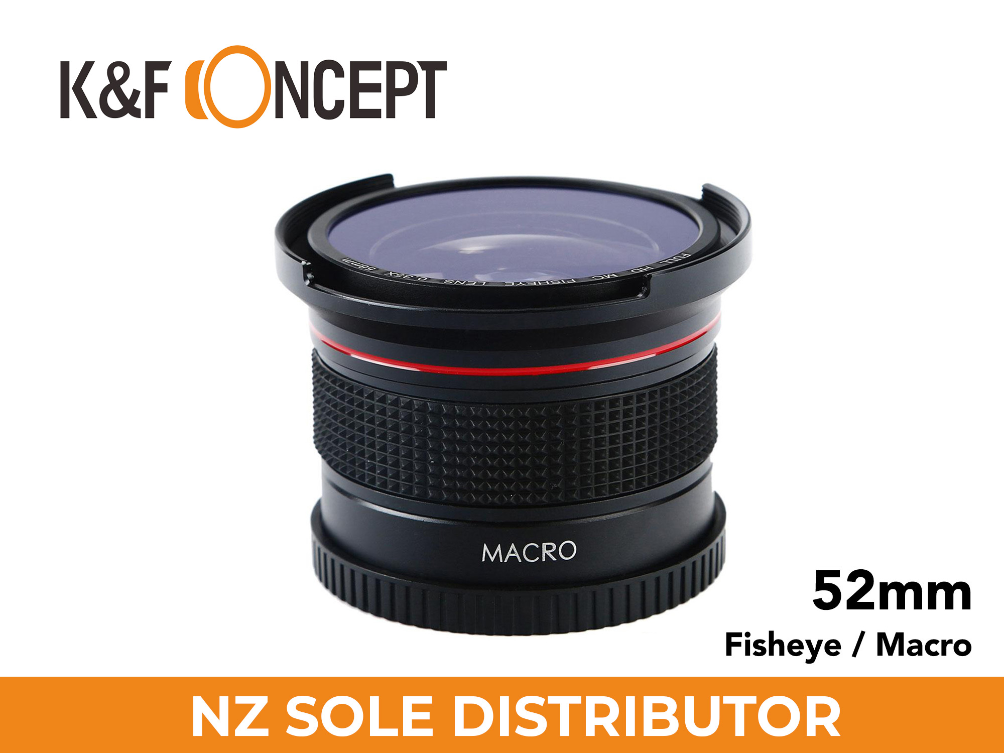 0.35X HD Fisheye Adapter Lens for 52mm lenses - K&F Concept