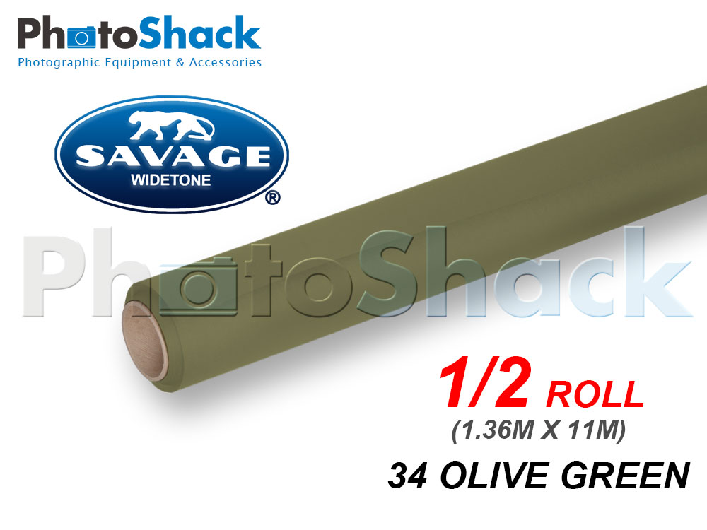 SAVAGE Paper Background Half Roll - 34 Olive Green
