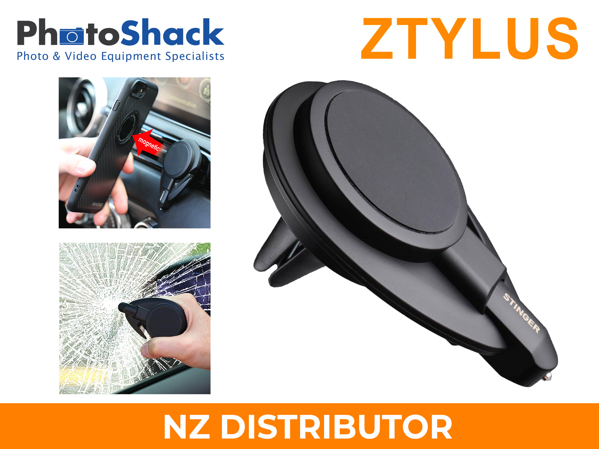 Ztylus Stinger - Car Vent Mount Phone Holder Emergency Tool