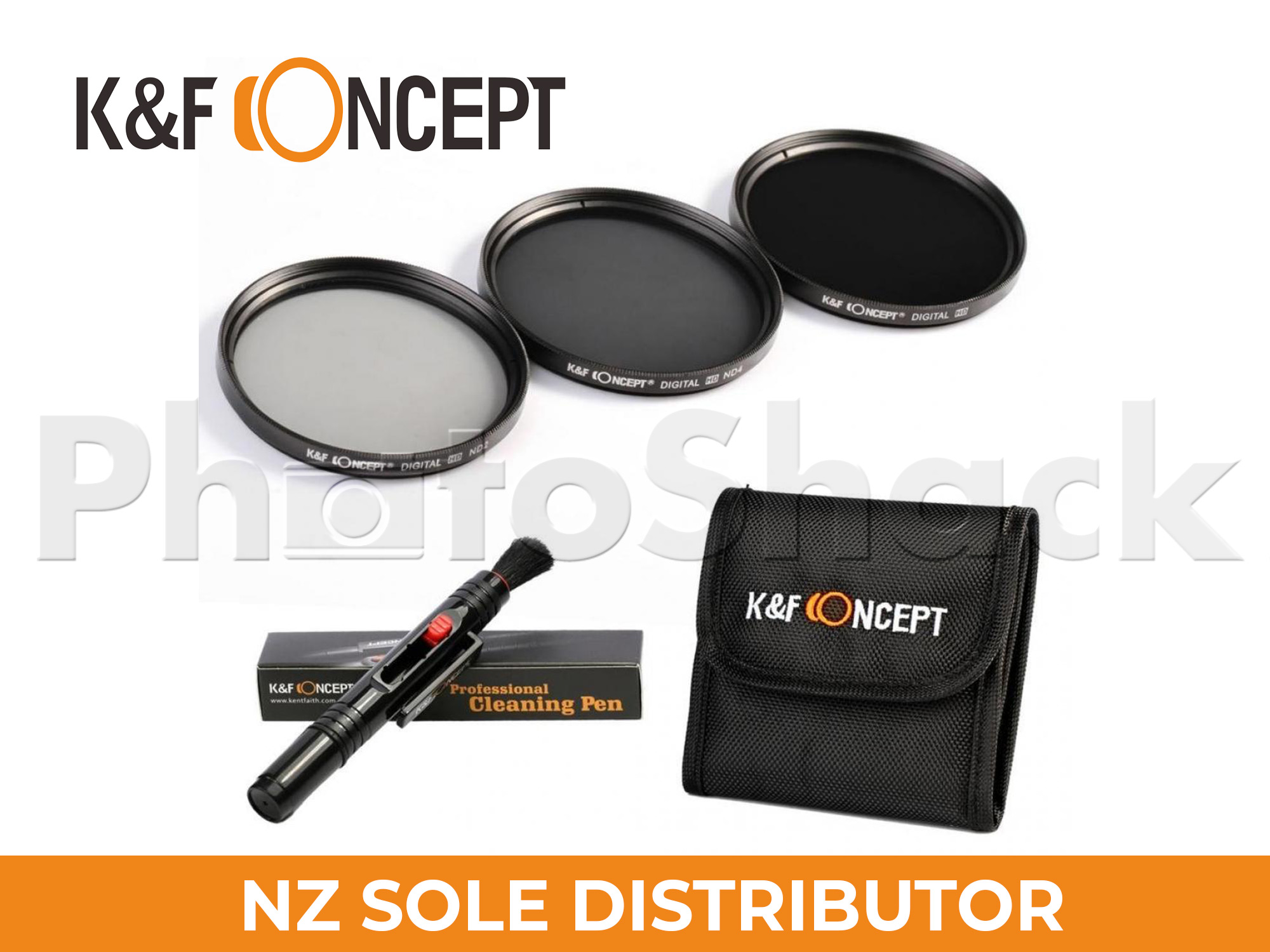 KNDSetP55 - Neutral Density ND2 + ND4 + ND8 Filter Set w/ Cleaning Pen