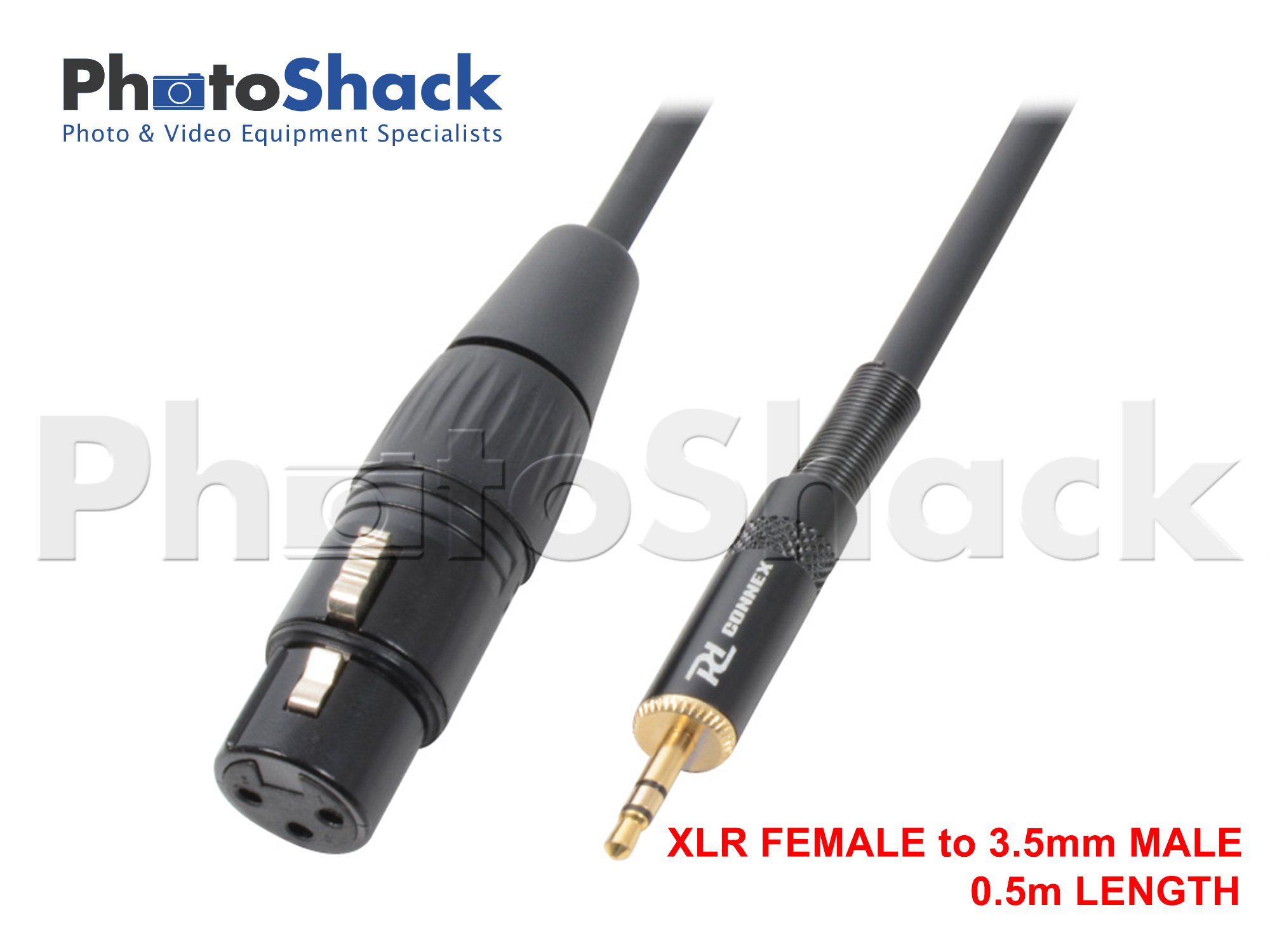 XLR Female to 3.5m Stereo Jack 0.5 Metres