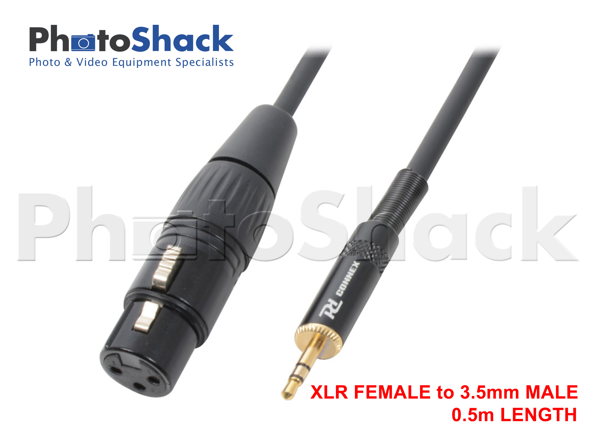 XLR Female to 3.5m Stereo Jack 0.5 Metres