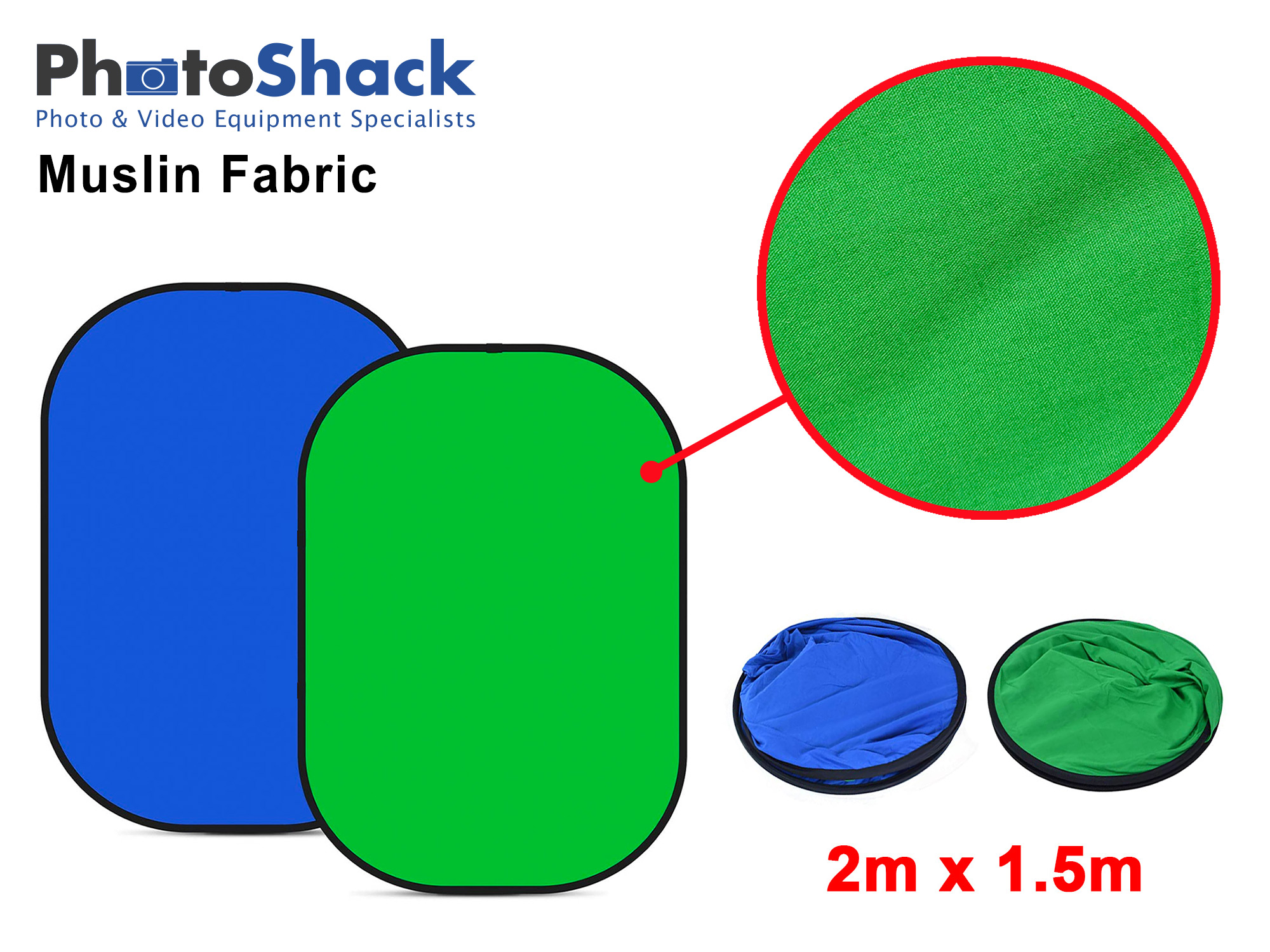 Chromakey Green / Blue Collapsible Background (Muslin)