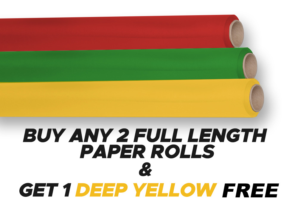 Buy Any 2 Full Length Paper Rolls - Get 1 Full Length Deep Yellow Paper Roll FREE